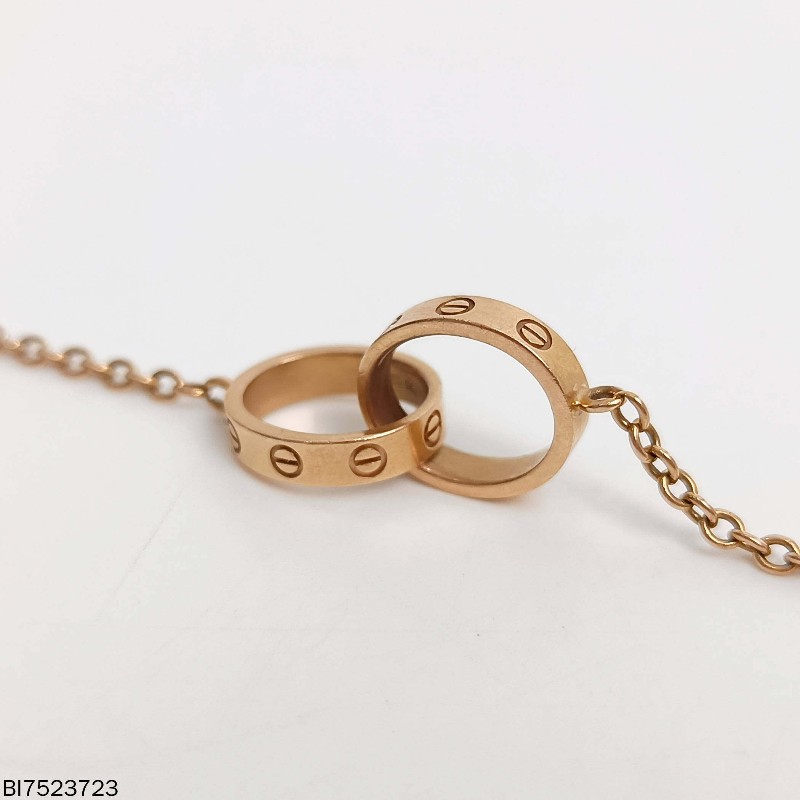 Cartier 雙環手鏈玫瑰金 17碼-4