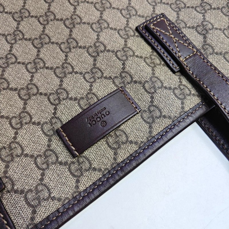 GUCCI GGlmprime 卡其色塗層帆布老花托特包 手提包 金色五金-7