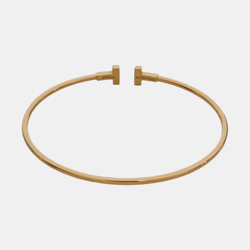 TIFFANY & CO. TiffanyT 系列 玫瑰金色18K玫瑰金T型手鐲 周長15.5cm-1