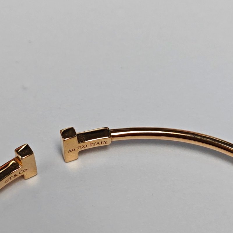 TIFFANY & CO. TiffanyT 系列 玫瑰金色18K玫瑰金T型手鐲 周長15.5cm-5