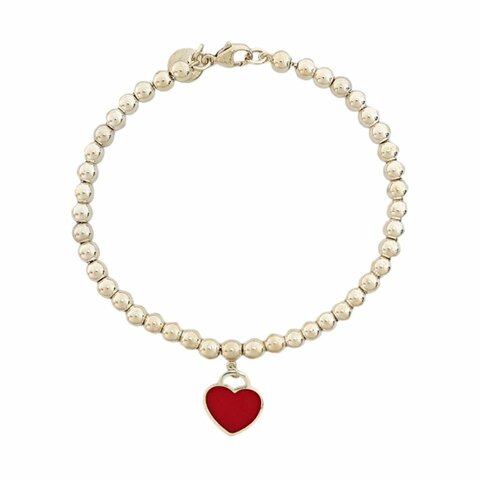 TIFFANY & CO. Return To Tiffany 銀色925銀琺瑯LOGO字母手鍊 長度17cm