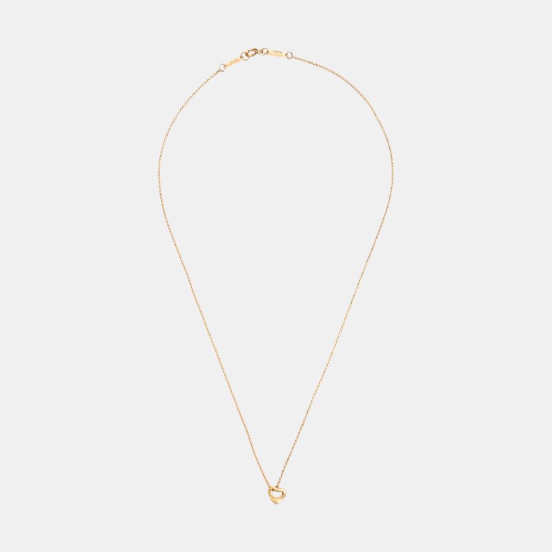 TIFFANY & CO.Elsa Peretti 玫瑰金色18K金心形項鍊 長度40cm-1