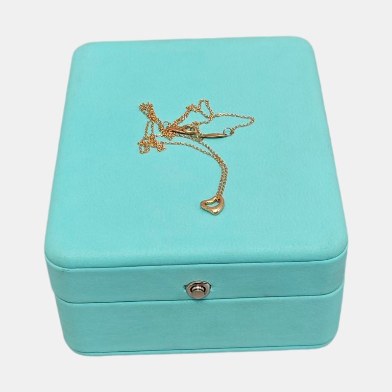 TIFFANY & CO.Elsa Peretti 玫瑰金色18K金心形項鍊 長度40cm-4