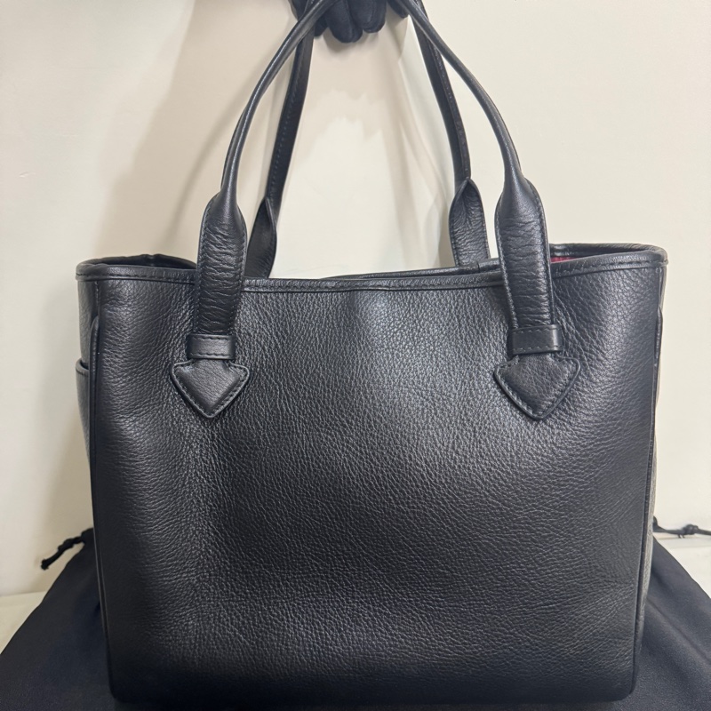 Loewe heritage tote bag黑色牛皮中型手提包/古董包-7