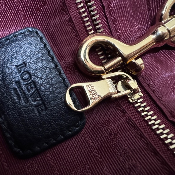 Loewe heritage tote bag黑色牛皮中型手提包/古董包-14