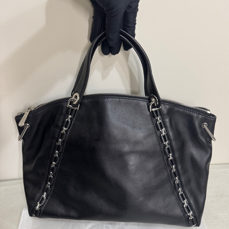 MK Michael kors 黑色牛皮鏈條手提包/肩背包-1