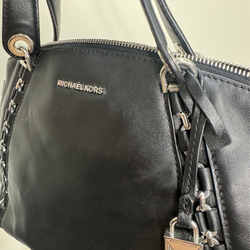 MK Michael kors 黑色牛皮鏈條手提包/肩背包-2