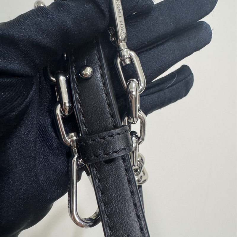 MK Michael kors 黑色牛皮鏈條手提包/肩背包-12