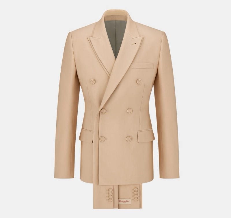Dior beige double breasted blazer jacket with removable scarf 48 西裝 外套-0