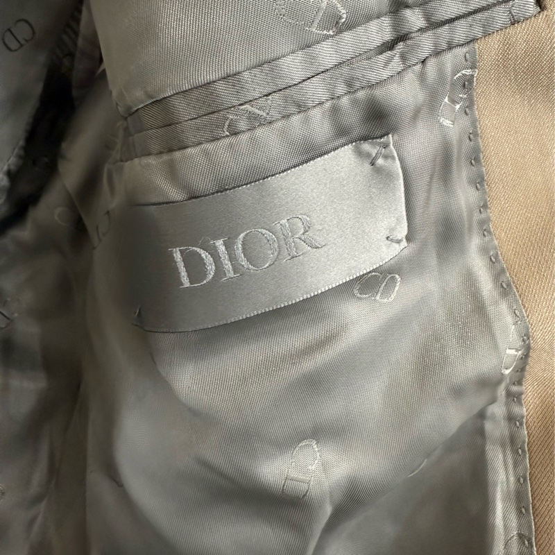 Dior beige double breasted blazer jacket with removable scarf 48 西裝 外套-4