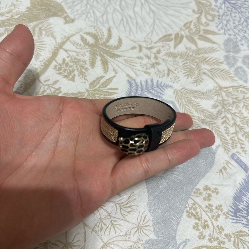 BVLGARI 皮革蛇頭手環-0