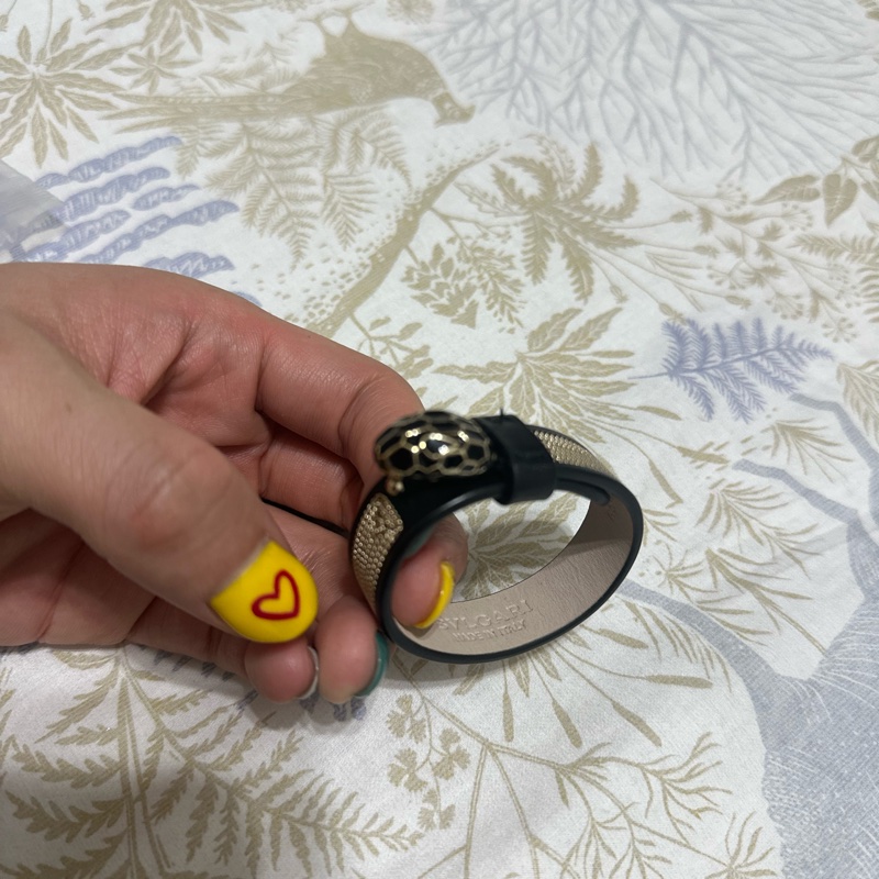 BVLGARI 皮革蛇頭手環-2
