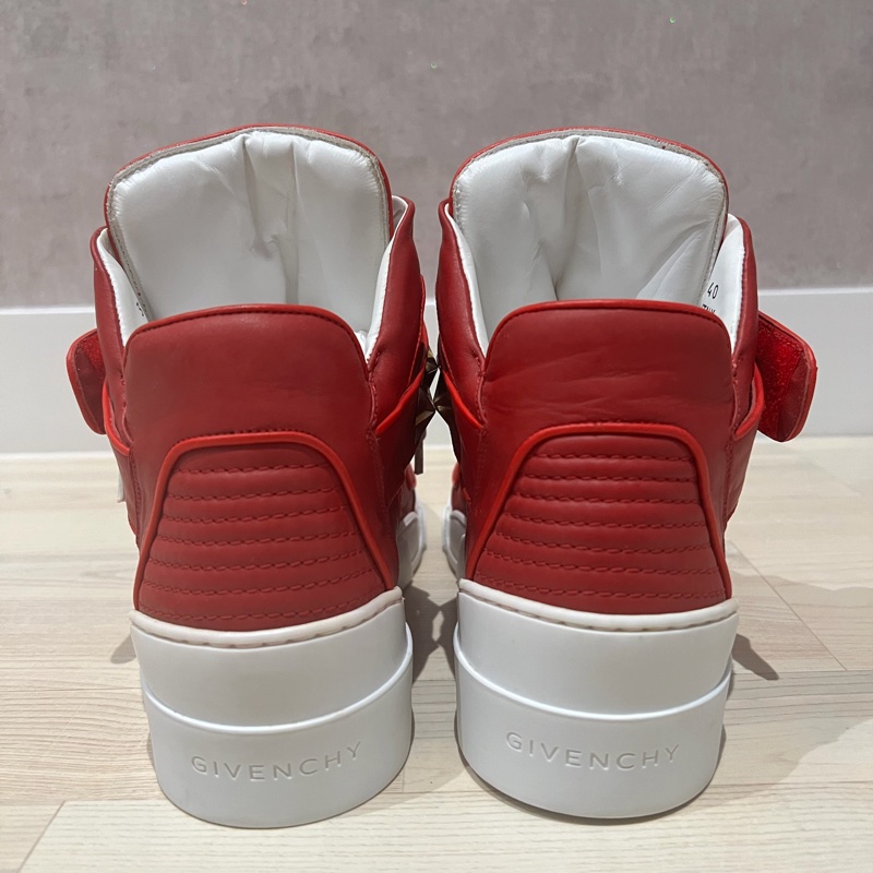 Givenchy Red Gold Star High Sneakers-2