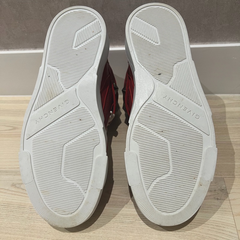 Givenchy Red Gold Star High Sneakers-4