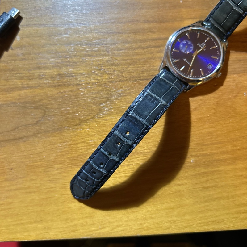 ZENITH Elite 小秒針 背透 深藍色唱片紋面盤 自動上鍊機械錶-10