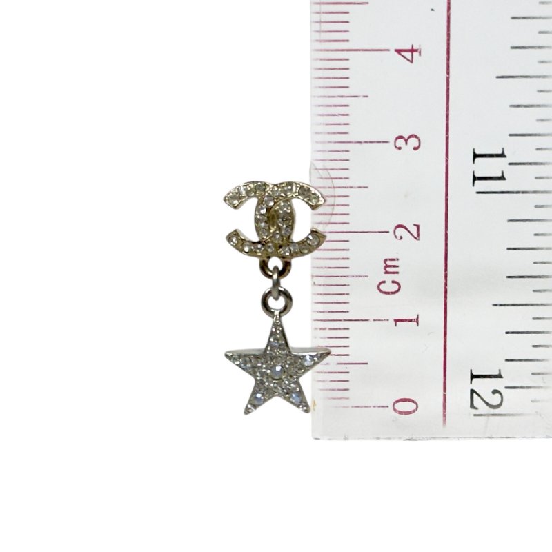 CHANEL CC 星辰月亮 水鑽 耳環-7