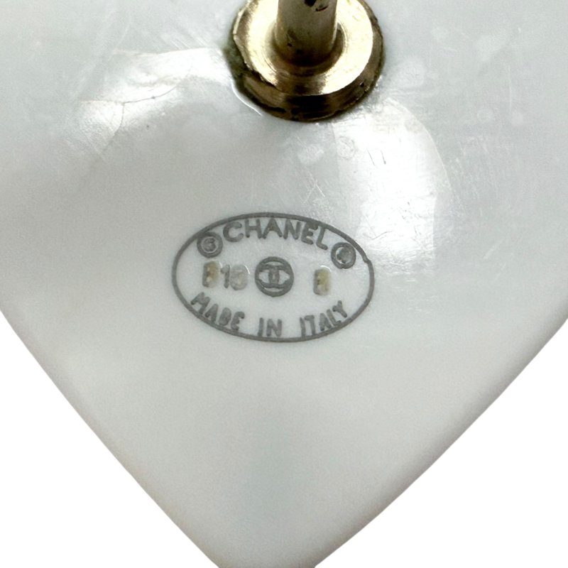 CHANEL CC 愛心 垂吊珍珠 耳環-7