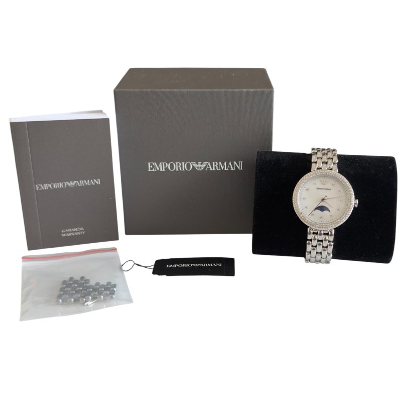 EMPORIO ARMANI 水鑽 貝母錶盤 手錶-1