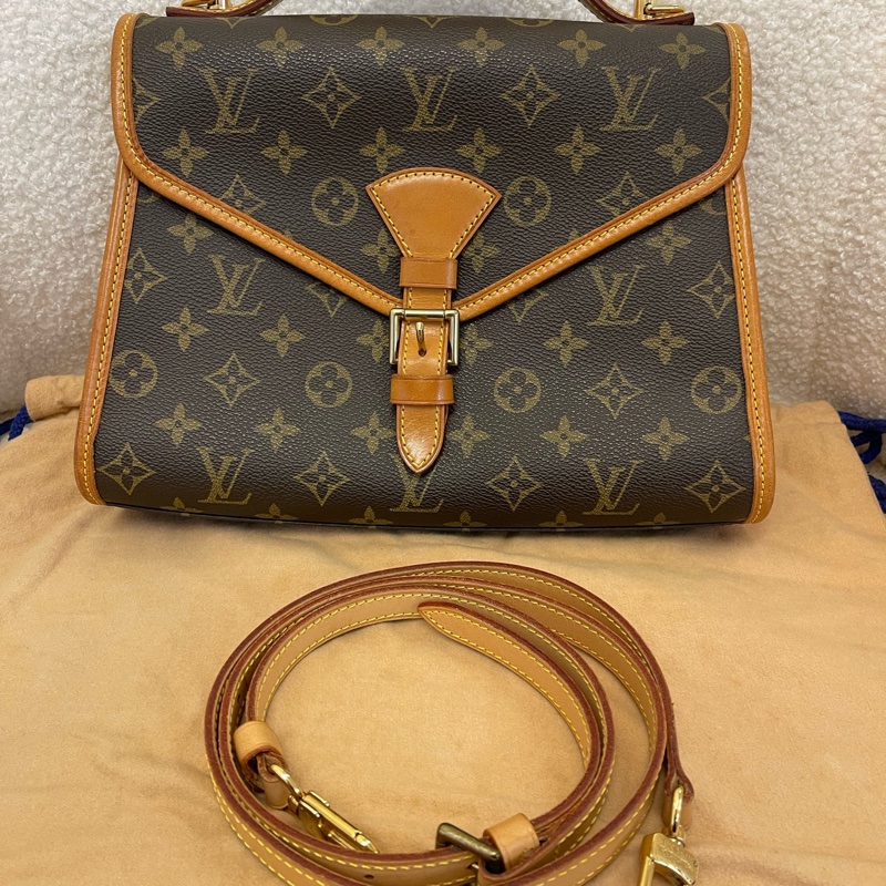 LV中古老花小號郵差包ivy公文包 好成色全原正品!-9