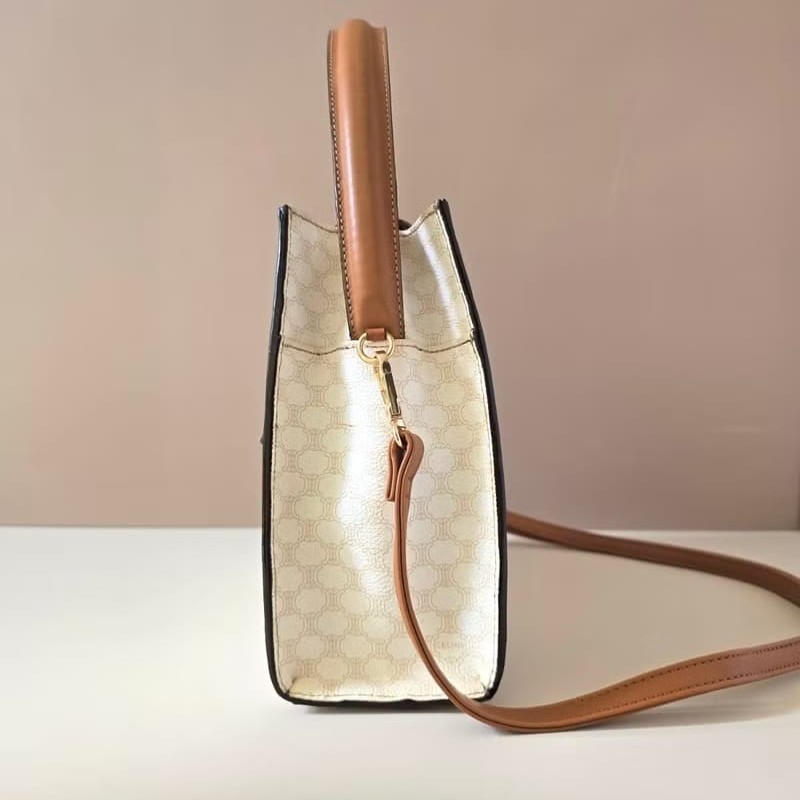 【LA LUNE】中古包 Celine白色老花凱莉包 單肩包 側背包 斜背包 古董二手包-1