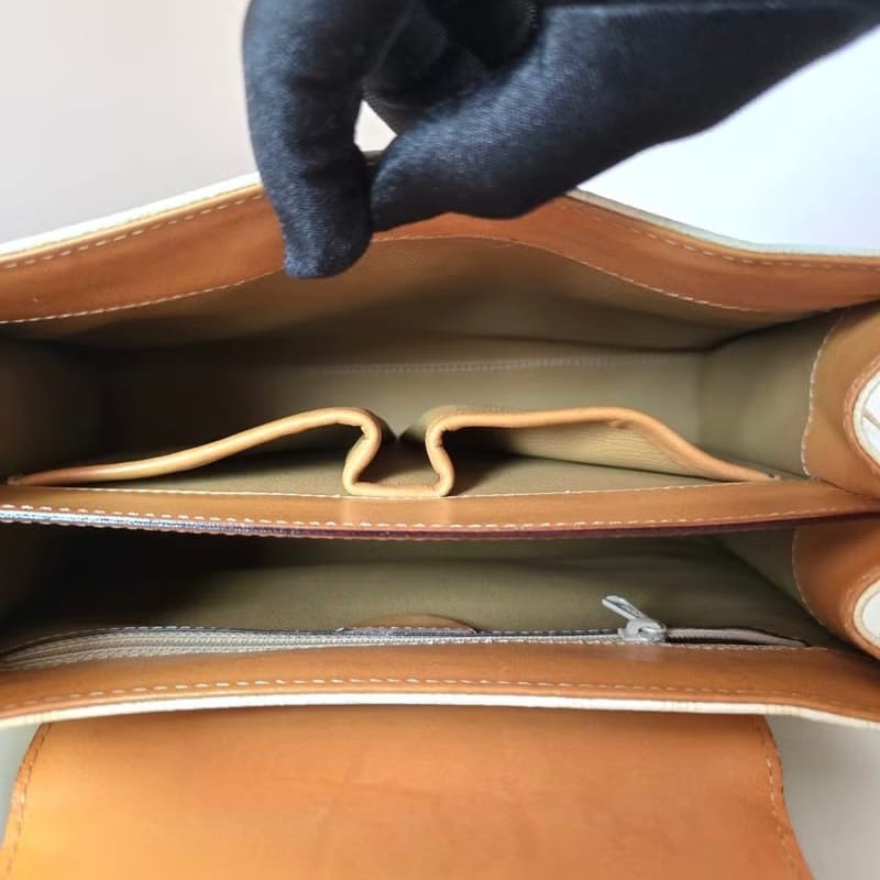 【LA LUNE】中古包 Celine白色老花凱莉包 單肩包 側背包 斜背包 古董二手包-7