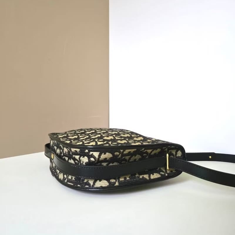 【LA LUNE】中古包 Dior黑色老花馬鞍半月包 單肩包 側背包 斜背包 古董二手-1