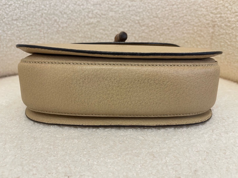 Gucci竹節包 中古款 米色荔枝皮 小號 22cm-15