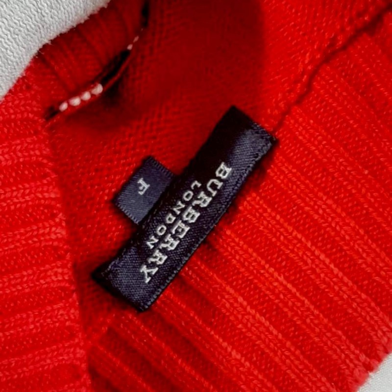 BURBERRY 博柏利 LONDON 女格紋針織彈性短袖上衣F-5