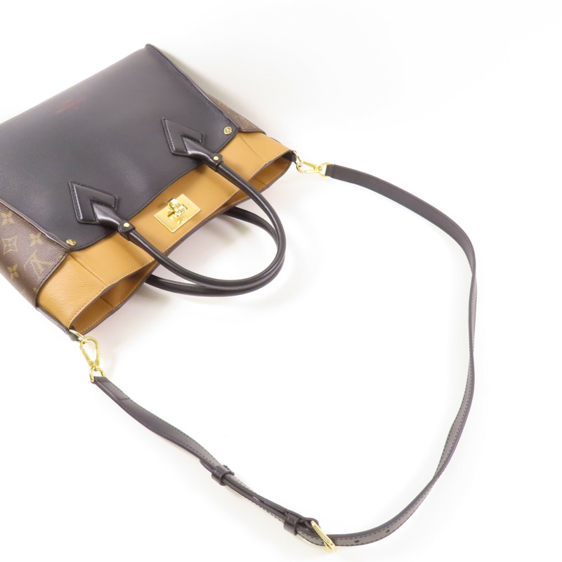 LOUIS VUITTON Monogram/牛皮皮革On My Side MM金扣手挽肩背兩用袋-5
