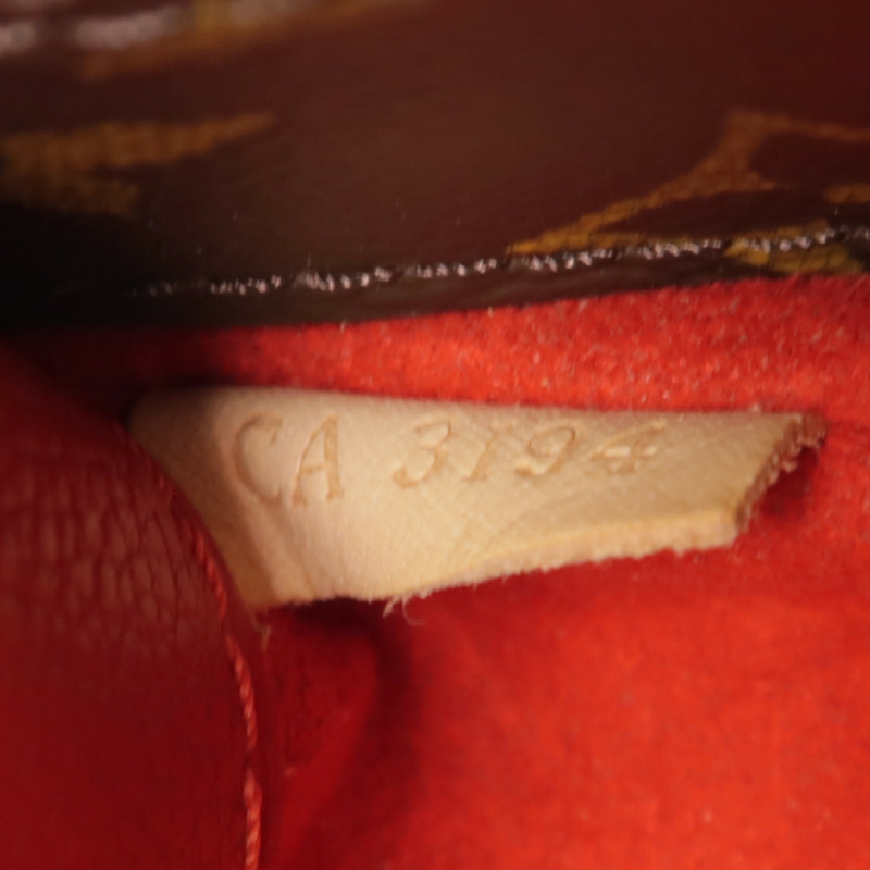 LOUIS VUITTON Monogram Pallas金扣手挽肩背兩用袋棕色/紅色-6