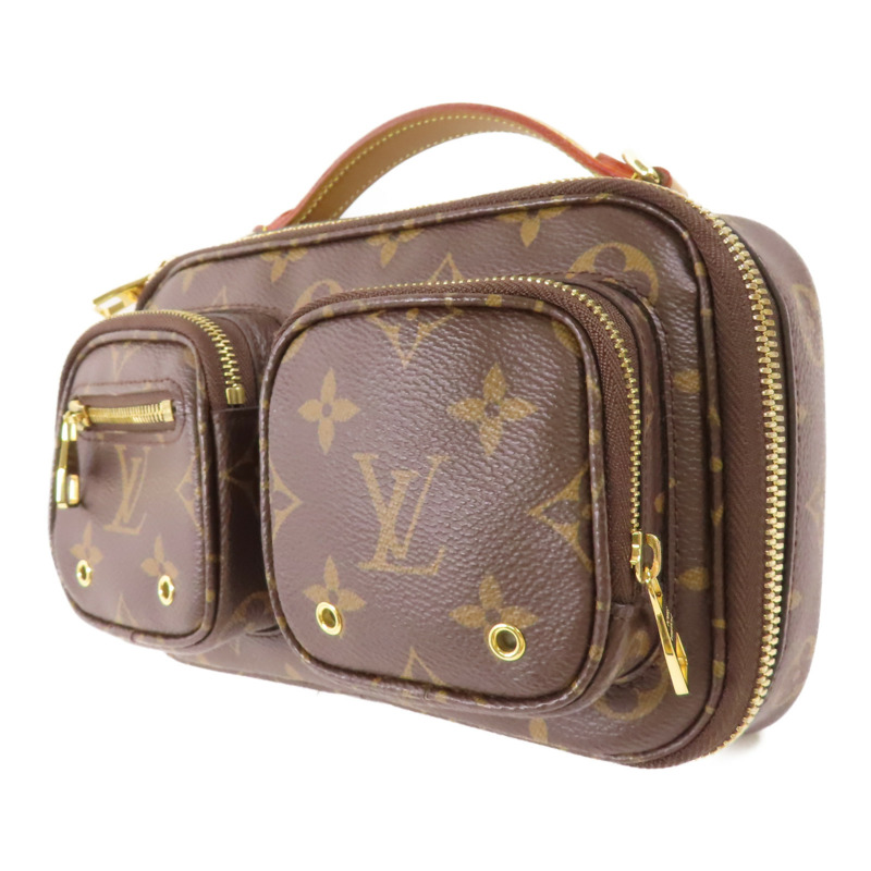 LOUIS VUITTON Monogram Utility金扣手挽肩背兩用袋棕色-2