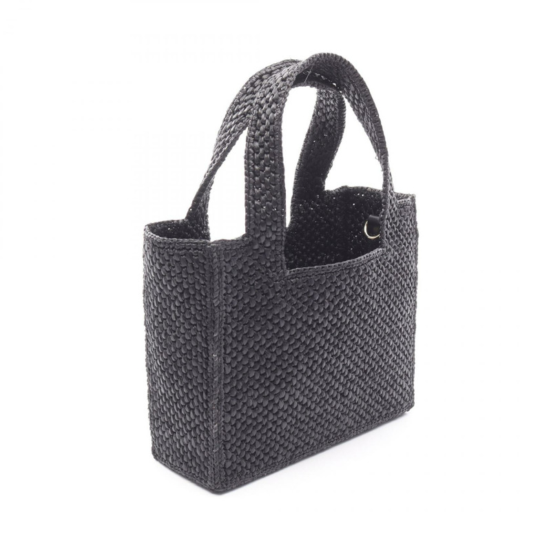 LOEWE Font Tote 迷你肩背包 ALF1V46X011100 皮革 拉菲草 黑色 全新-1