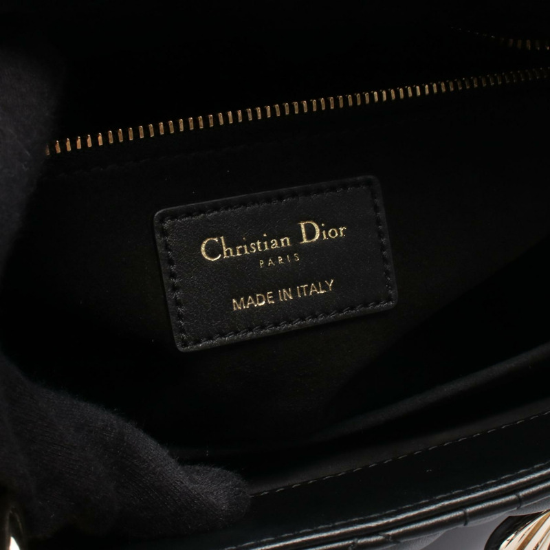 Dior LADY DIOR 單肩包 手提包 皮革 黑色 二手 女款 GHW-3