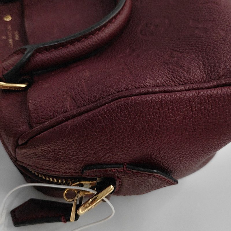 LOUIS VUITTON SPEEDY 20 酒紅色牛皮老花波士頓包肩背包手提包 金色五金 可拆卸肩帶-12