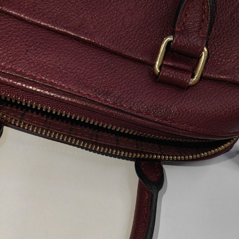 LOUIS VUITTON SPEEDY 20 酒紅色牛皮老花波士頓包肩背包手提包 金色五金 可拆卸肩帶-16