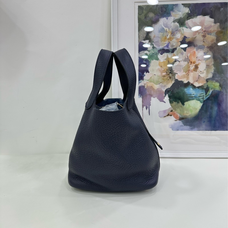 Hermes 愛馬仕 picotin18 菜籃18 U刻 午夜藍 最接近黑色的顏色-3