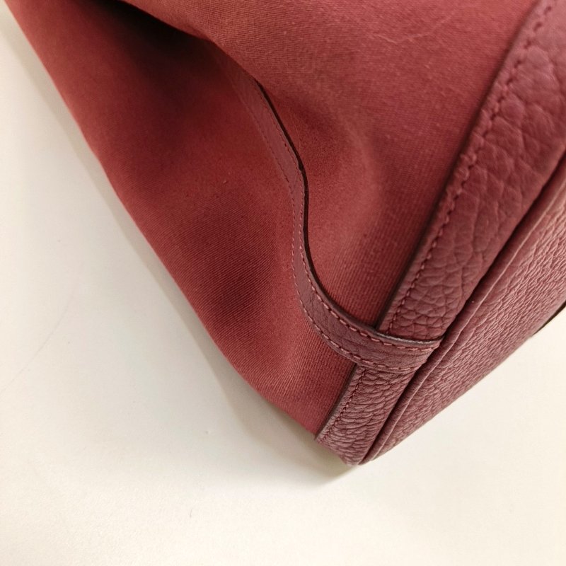 HERMÈS Garden Party 36 粉色帆布花園包手提包 銀色五金 框O刻-10