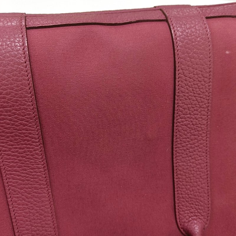 HERMÈS Garden Party 36 粉色帆布花園包手提包 銀色五金 框O刻-11