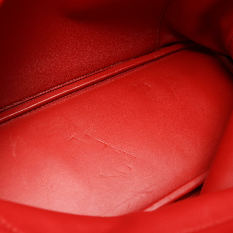 HERMES Bolide 31 單肩包 Clemence 皮革 紅色 Rouge casaque 二手 R SHW-5