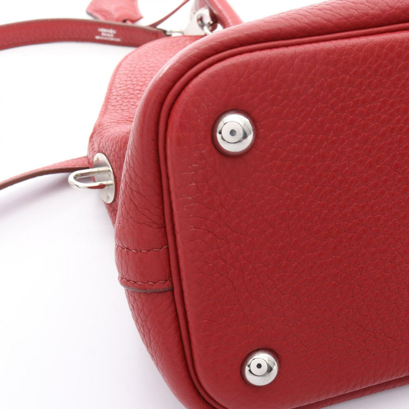 HERMES Bolide 31 單肩包 Clemence 皮革 紅色 Rouge casaque 二手 R SHW-6