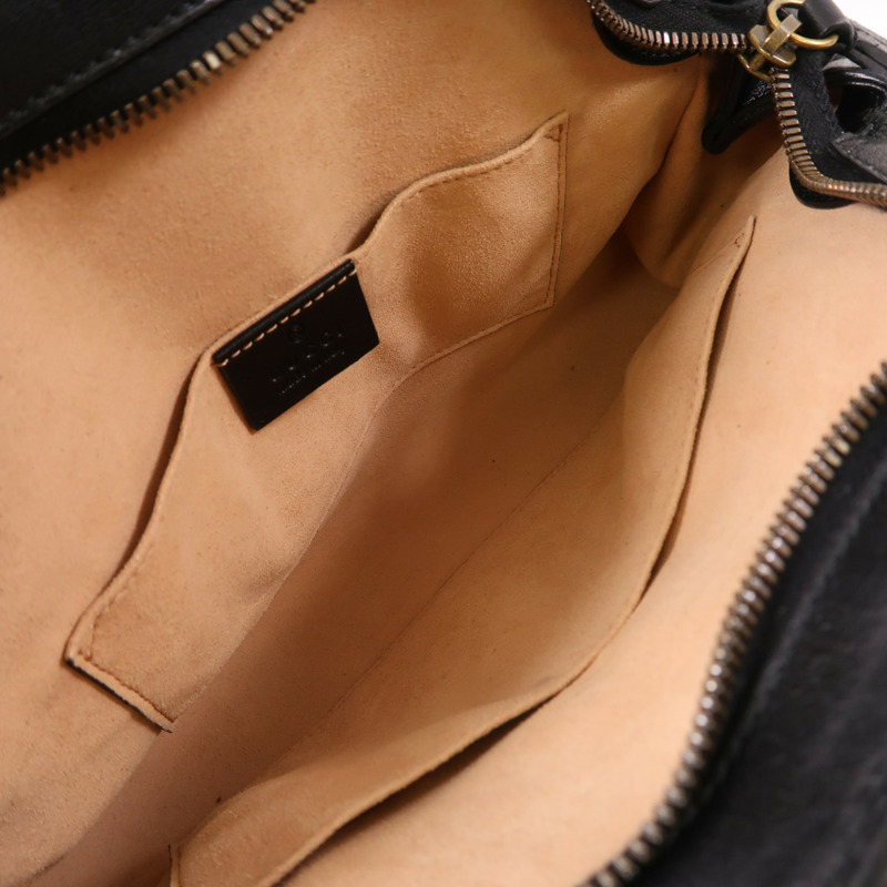 GUCCI 牛皮皮革Shoulder Bag金扣肩背袋黑色-4