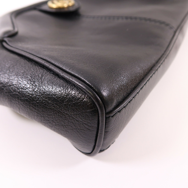 GUCCI 牛皮皮革Shoulder Bag金扣肩背袋黑色-9
