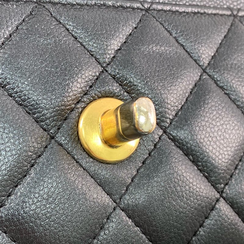 △ Chanel 香奈兒 Deep Gray Blue Caviar Skin Gold Tone Metal Chain On Wallet 深灰藍色粒紋小牛皮金色金屬鏈條銀包 -257014533-12
