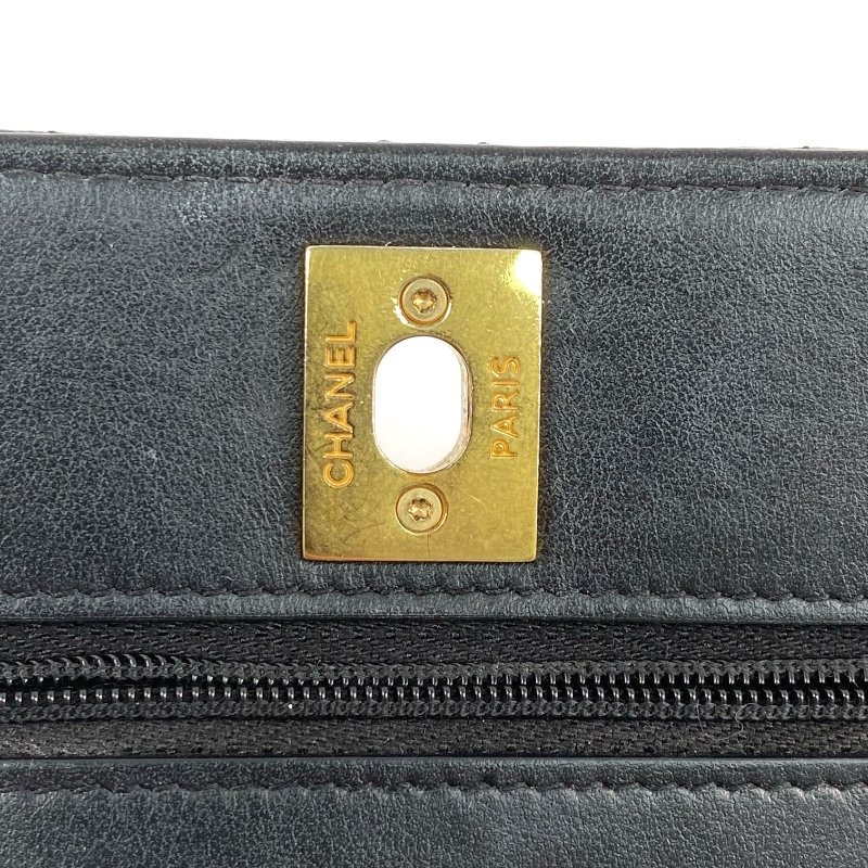 △ Chanel 香奈兒 Deep Gray Blue Caviar Skin Gold Tone Metal Chain On Wallet 深灰藍色粒紋小牛皮金色金屬鏈條銀包 -257014533-13
