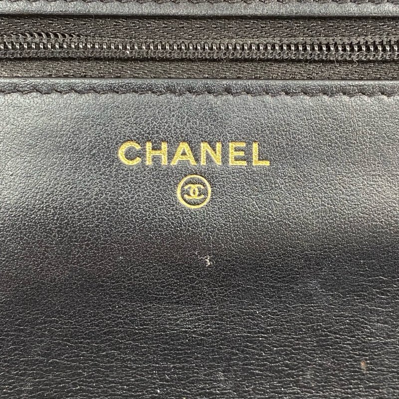 △ Chanel 香奈兒 Deep Gray Blue Caviar Skin Gold Tone Metal Chain On Wallet 深灰藍色粒紋小牛皮金色金屬鏈條銀包 -257014533-14