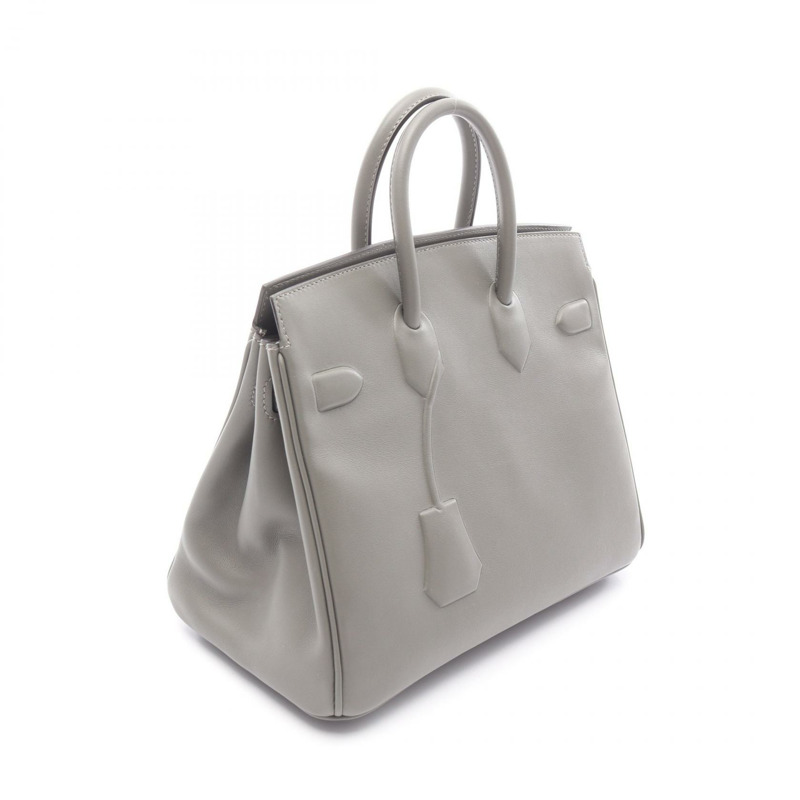 HERMES Shadow Birkin 25 手提包 Swift 皮革 灰色 Etain 二手 女款 B SHW-1