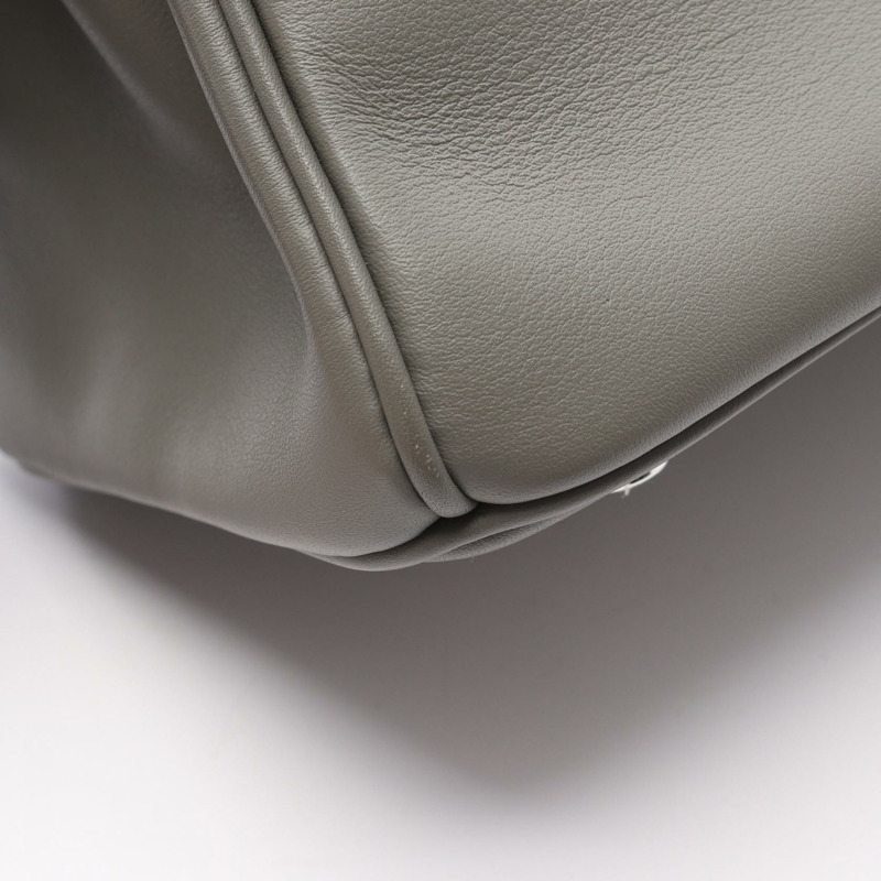 HERMES Shadow Birkin 25 手提包 Swift 皮革 灰色 Etain 二手 女款 B SHW-6