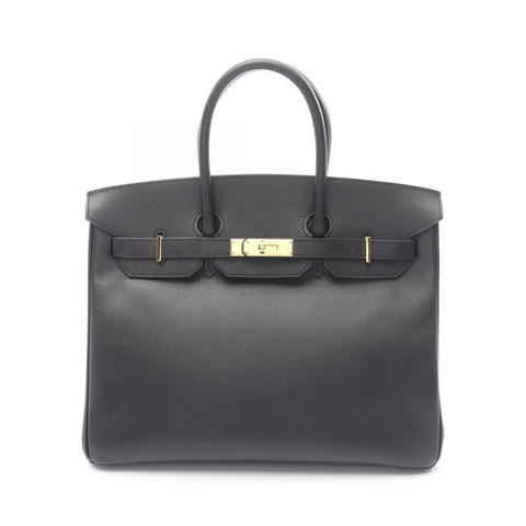 HERMES Birkin 35 手提包 Epsom 皮革 黑色 二手 女士 GHW L
