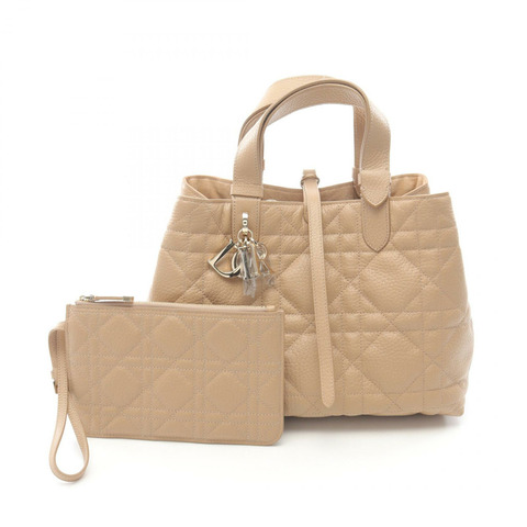 Dior Toujours 中型 Macrocannage 手袋 M2821OSKR55U 皮革 米色 全新 女款