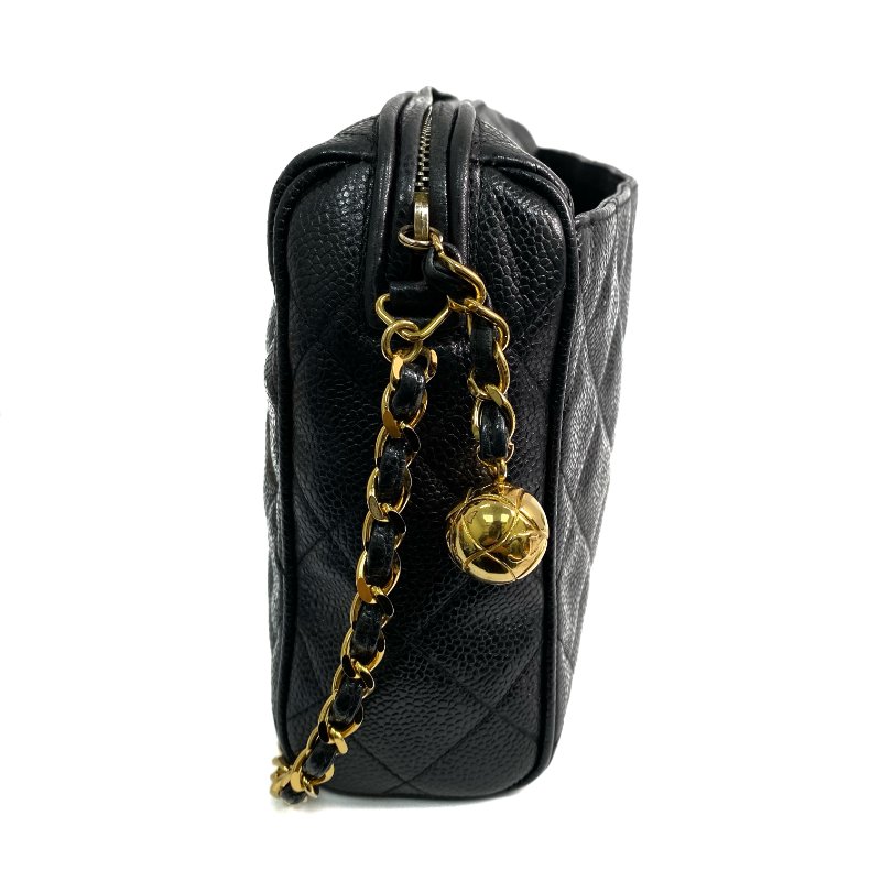 △ Chanel 香奈兒 Black Caviar Skin Gold Tone Metal Chain Shoulder Bag No.3 黑色粒紋小牛皮金色金屬鎖鏈肩背袋No.3 - 257017466-3
